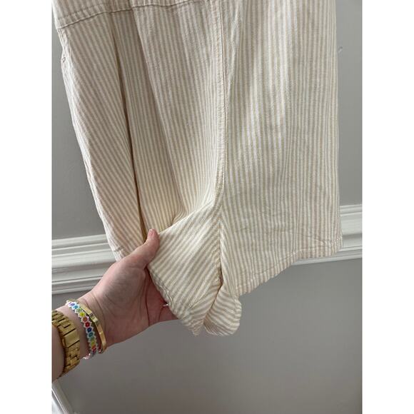 NWT Torrid Sunshine Yellow Stripe Stretch Linen Blend Shortall Overall Romper 4X - Picture 12 of 12